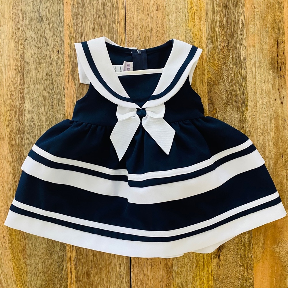 Baby girl navy/white dress